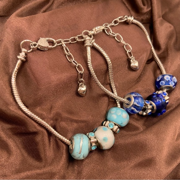 Set of 2 Handmade Silver Charm Bracelets - Picture 2 of 3